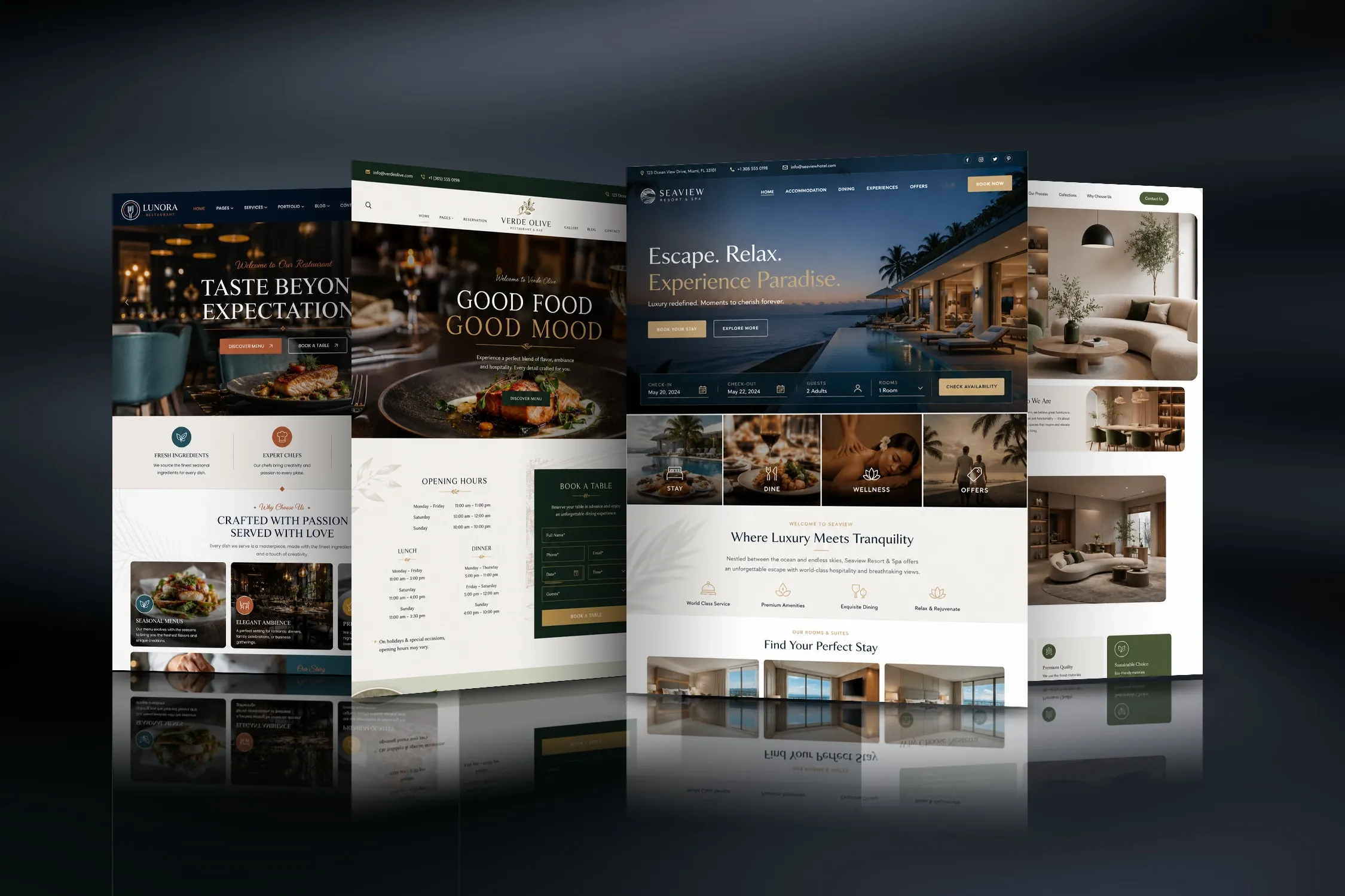hotels restaurants mockup